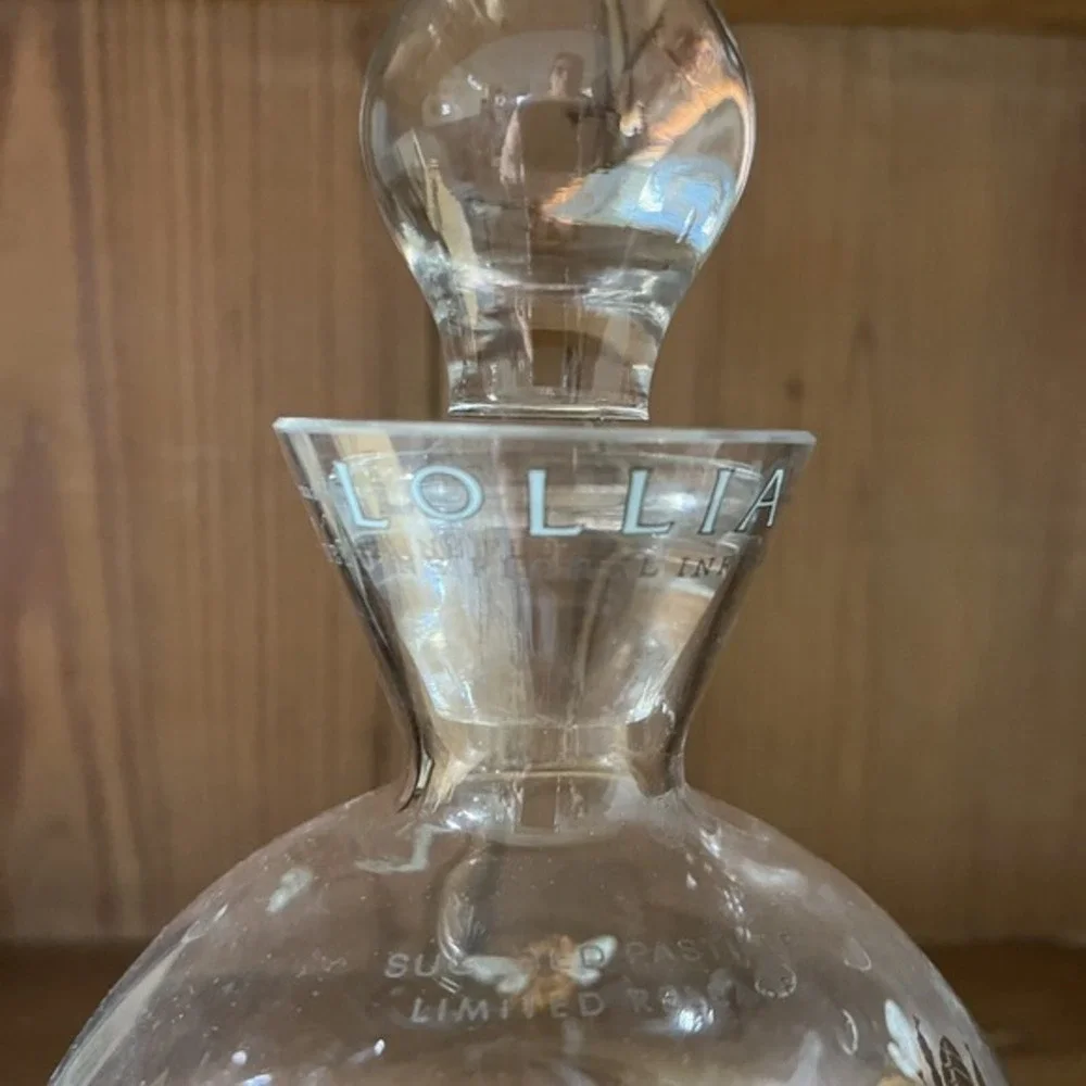 Lollia Floral Infusion Sugared Pastille Decanter, EMPTY Gold Bees, Glass Stopper